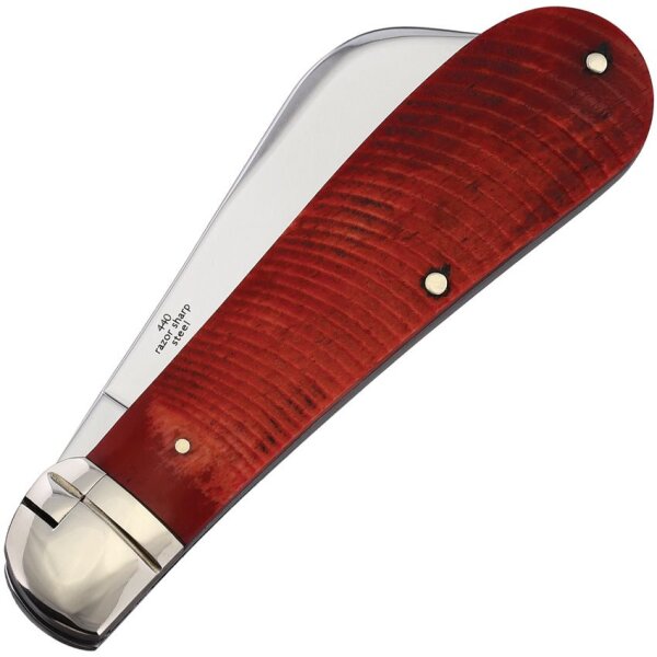 Rough Ryder Rider Half Hawk Red Sculpted Bone Slipjoint