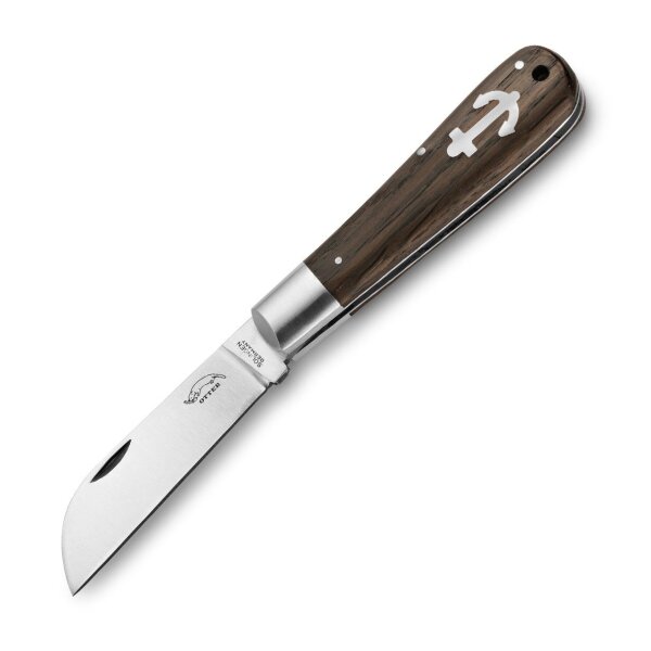 Otter Anker-Messer Räuchereiche klein carbon Carbonstahl Eichenholz Braun