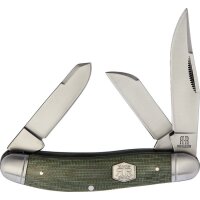 Rough Ryder Rider Sowbelly Green Micarta Brushed Slipjoint