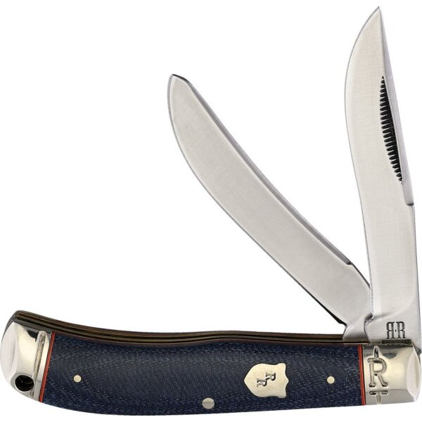 Rough Ryder Rider Denim Micarta Bow Trapper Slipjoint Micarta