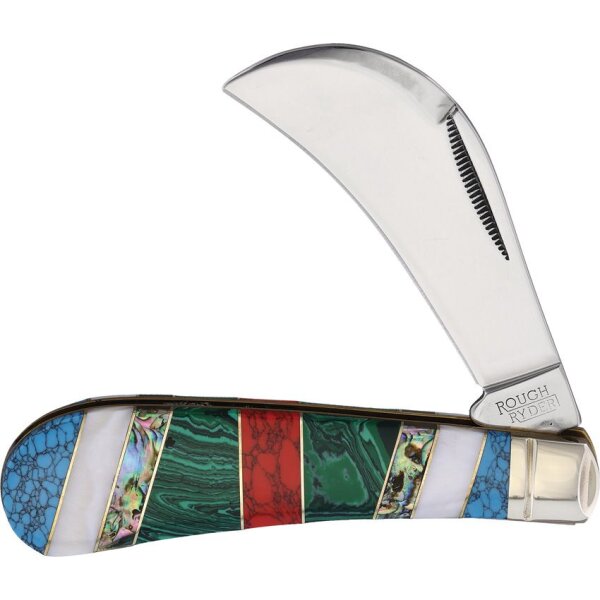 Rough Ryder Stoneworx Hawkbill Slipjoint Perlmutt Abalone etc