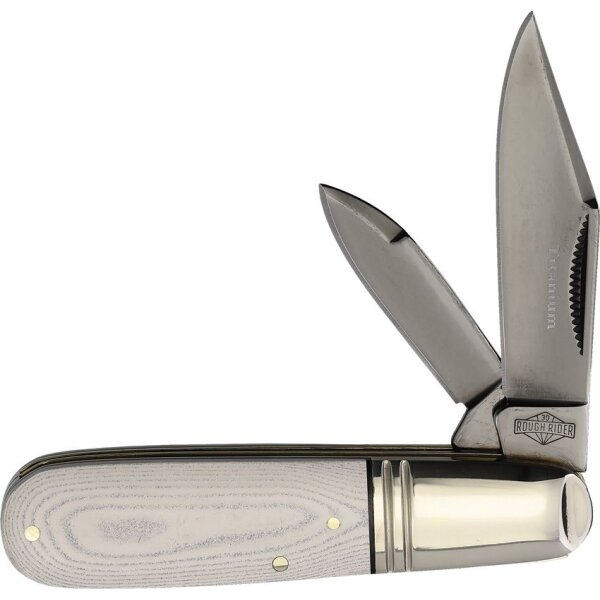 Rough Ryder Tuxedo Barlow Slipjoint Micarta weiß / schwarze Klingen