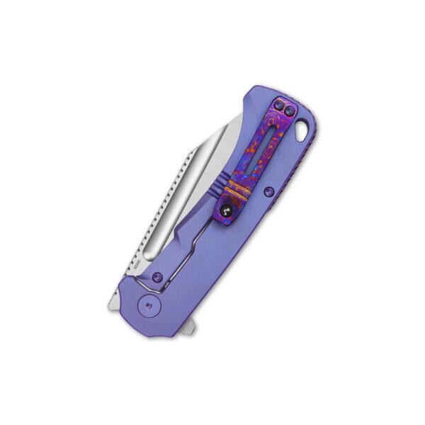 QSP Knife Rhino Lila Purple M390 Stahl Titan Titangriff Mokuti Clip