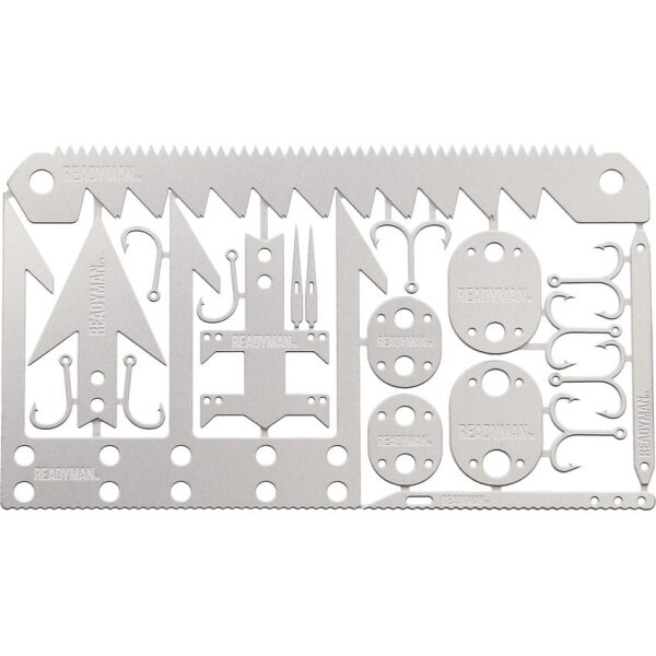 Readyman Wilderness Survival Card Verschiedene Überlebens-Tools Made in USA