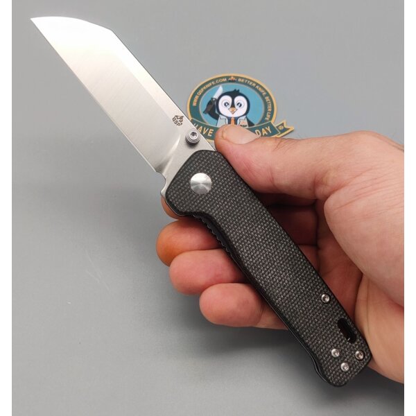 QSP Knife Penguin QS130V2-A1 D2 Stahl Dark Brown Micarta Linerlock
