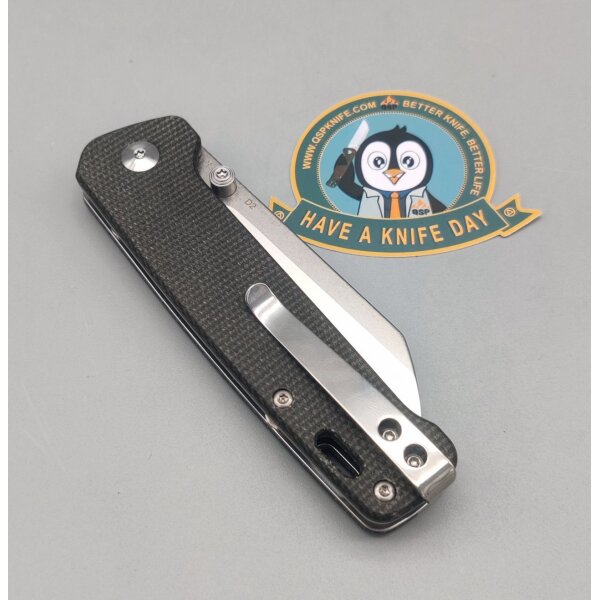 QSP Knife Penguin QS130V2-A1 D2 Stahl Dark Brown Micarta Linerlock