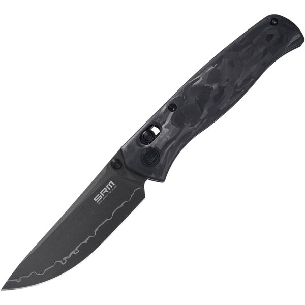 SRM Knives 255L-FB2 Medal Ambi Lock Folder Carbongrifff 140Cr Laminatstahl