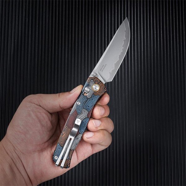 SRM Knives 255L-GQ2 Medal Ambi Lock Folder G10 Griff 140Cr Laminatstahl