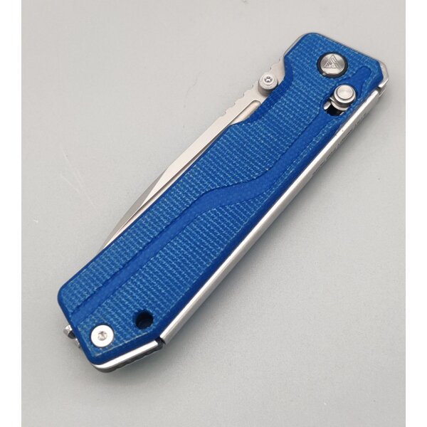 SRM Knives Rubik 7228B-ME2 Blue Micarta140Cr Laminiert Ambi-Clip