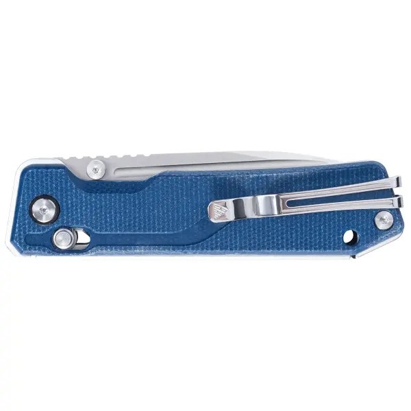 SRM Knives Rubik 7228B-ME2 Blue Micarta140Cr Laminiert Ambi-Clip