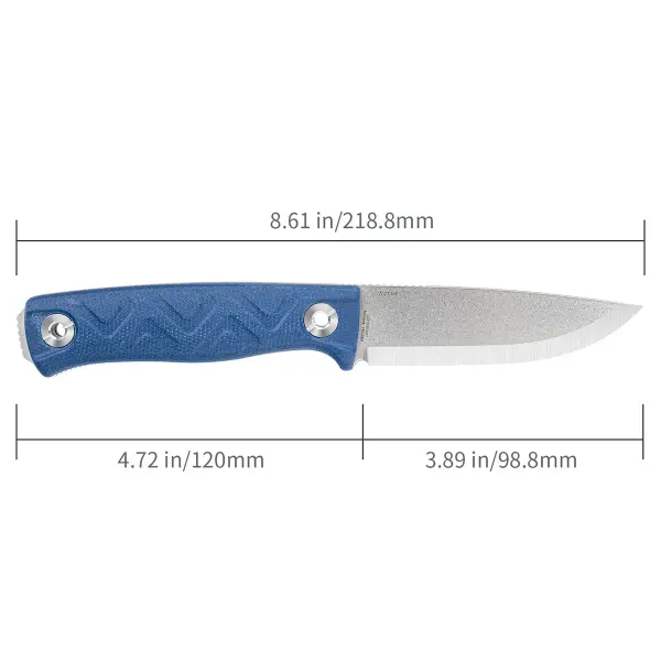 SRM Knives Bushcut 702T-ME Bushcraft Knife 14C28N Stahl Micartagriff