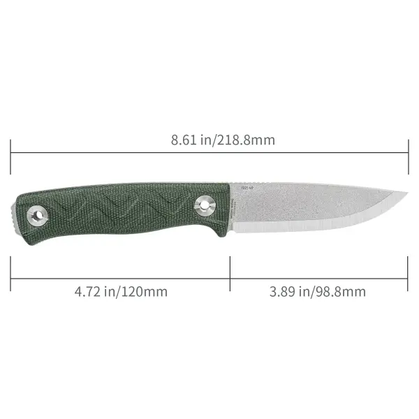 SRM Knives Bushcut 702T-MP Bushcraft Knife 14C28N Stahl Micartagriff
