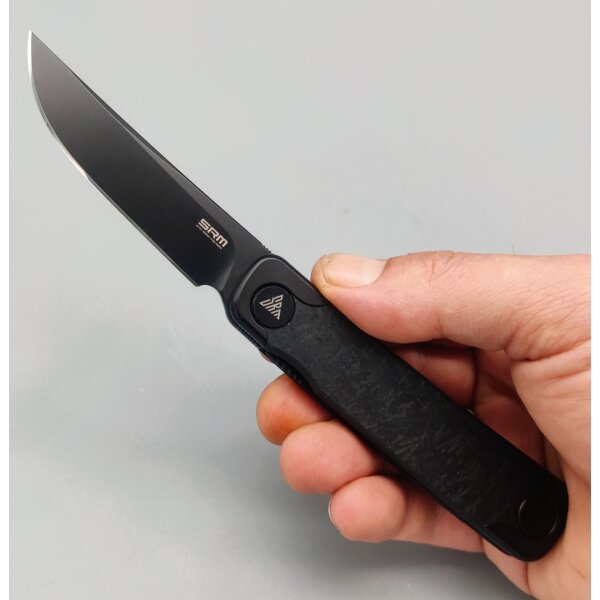 SRM Knives Enso 131M-GB Linerlock Folder 14C28N Stahl Black G10