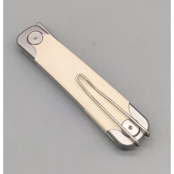 SRM Knives Enso 131M-GT Linerlock Folder 14C28N Stahl White G10