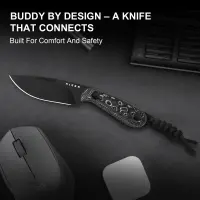 Kizer Buddy Fixed Blade M390 Stahl Fat Carbon White Storm