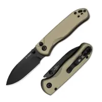 Kizer Drop Bear 2 Nitro-V Stahl Tan Aluminium Button Lock