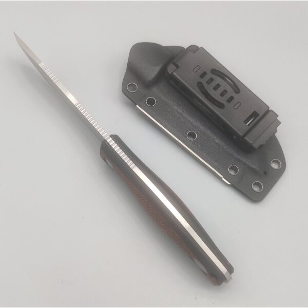 Kizer Polaris Bushcraft AEB-L Stahl Brown Micarta G10