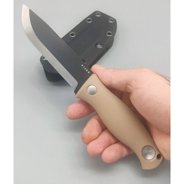 Kizer Polaris Bushcraft 1095 Stahl Coyote G10