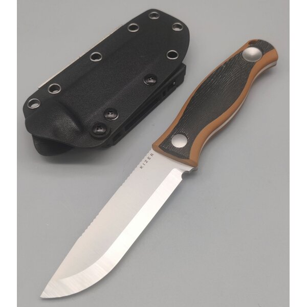 Kizer Polaris Bushcraft AEB-L Stahl Black Micarta G10