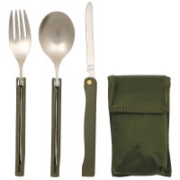 MFH Essbesteck Camping Messer Gabel Löffel Nylonetui