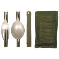 MFH Essbesteck Camping Messer Gabel Löffel Nylonetui
