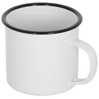 Fox Outdoor Emaille-Tasse weiß-schwarz 350 ml...