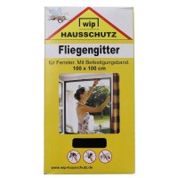 Wip Hausschutz Fliegengitter Fliegennetz 100 x 100 cm...