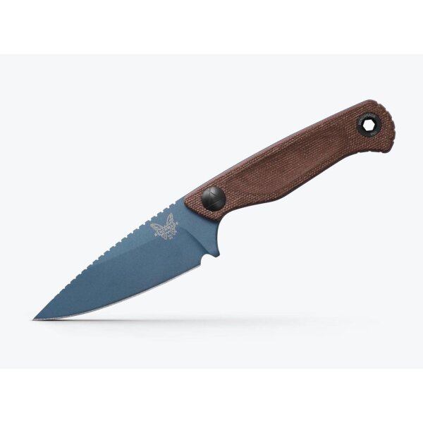 Benchmade Dacian Neuheit 2025 - 203BT-03 Blue Cerakote MagnaCut Klinge Canvas Micarta und Leder / Kydexscheide Leather