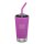 Klean Kanteen Edelstahl Thermobecher mit Deckel und Trinkhalm Berry Bright