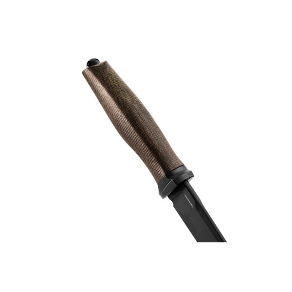 LionSteel Acha - Brown Green Burlap Micarta - M390 Klinge mit Beschichtung Schwarz