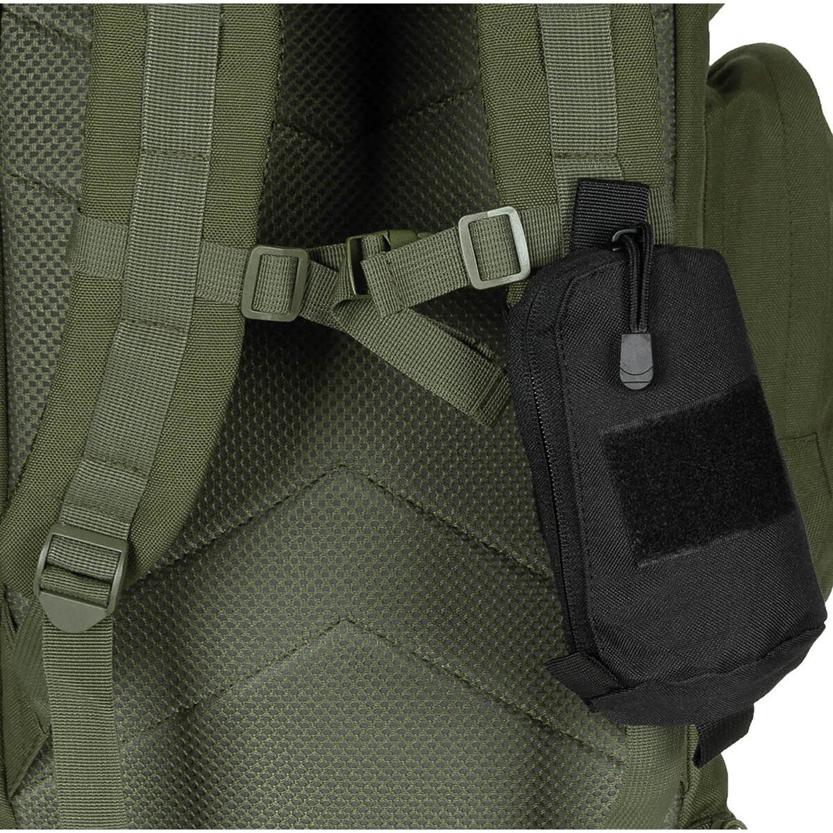 MFH MOLLE-Schultergurt-Tasche – Coyote Tan, Mit Klettpatch & Reißverschluss, 18x10x4 Cm