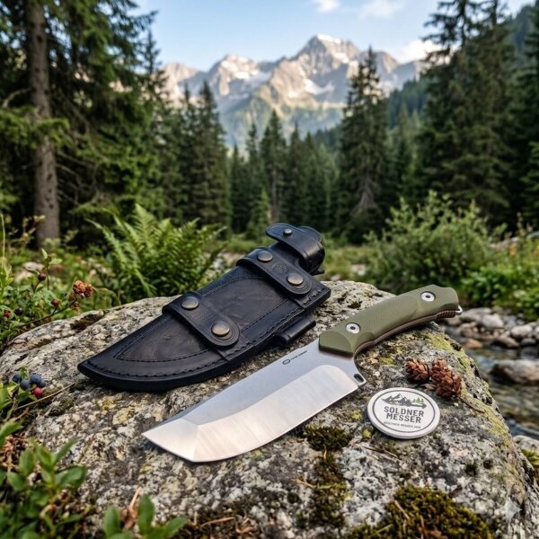 WithArmour Professional Cherub Green Camp Knife 12C27N Stahl G10