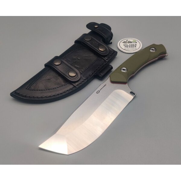 WithArmour Professional Cherub Green Camp Knife 12C27N Stahl G10