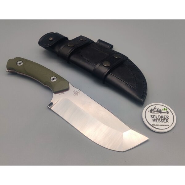 WithArmour Professional Cherub Green Camp Knife 12C27N Stahl G10