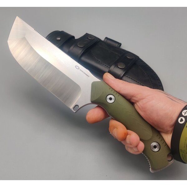 WithArmour Professional Cherub Green Camp Knife 12C27N Stahl G10