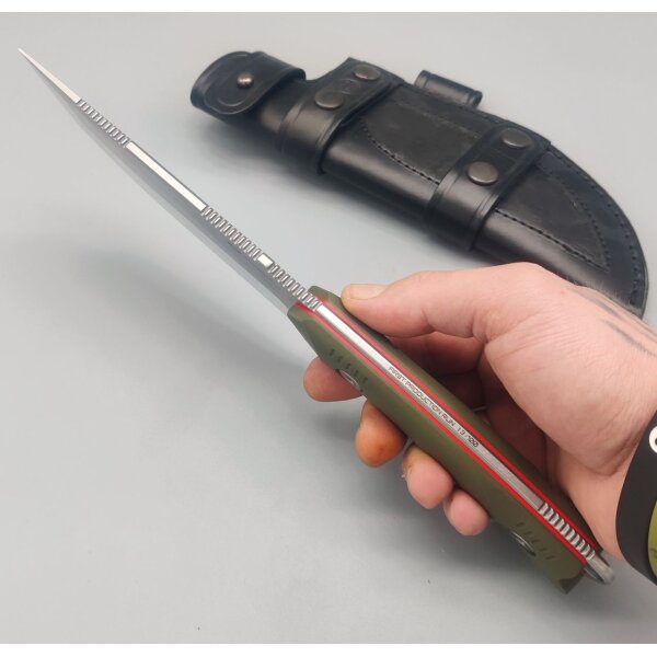 WithArmour Professional Cherub Green Camp Knife 12C27N Stahl G10