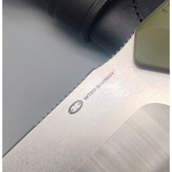 WithArmour Professional Cherub Green Camp Knife 12C27N Stahl G10