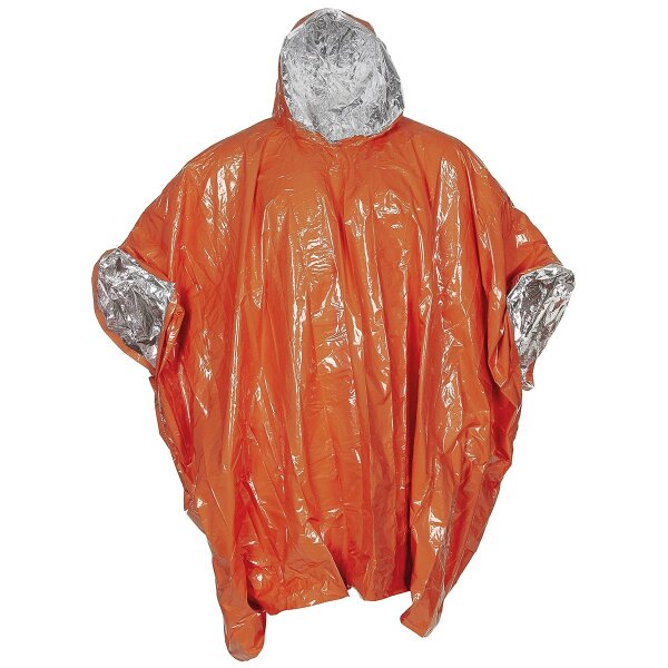Fox Outdoor Notfall-Poncho ornage einseitig alubeschichtet