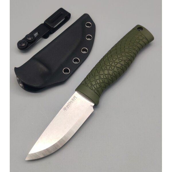 Böker Solingen Bronco Mini CPM-3V Stahl Scandi TPE Griff Outdoormesser Bushcraft 121518