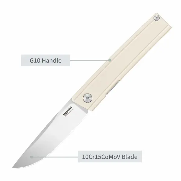 SRM Knives 401LC-GT Gent Flipper 10Cr15CoMoV G10 Griff