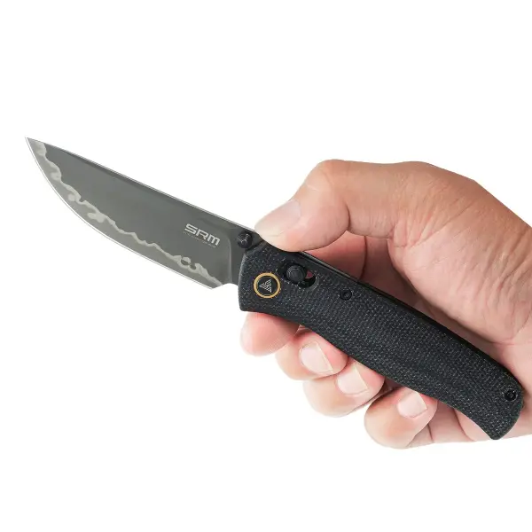SRM Knives 255L-MB3 Medal Ambi Lock Folder Micarta Griff 140Cr Laminatstahl