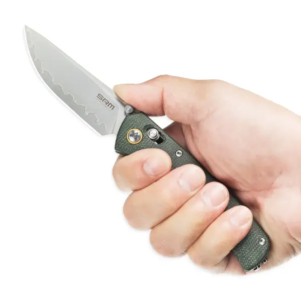 SRM Knives 255L-MG3 Medal Ambi Lock Folder Micarta Griff 140Cr Laminatstahl