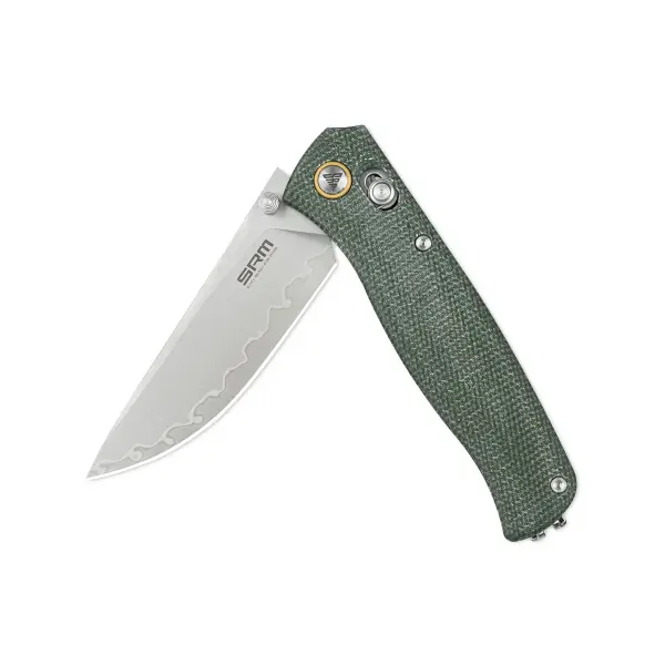 SRM Knives 255L-MG3 Medal Ambi Lock Folder Micarta Griff 140Cr Laminatstahl