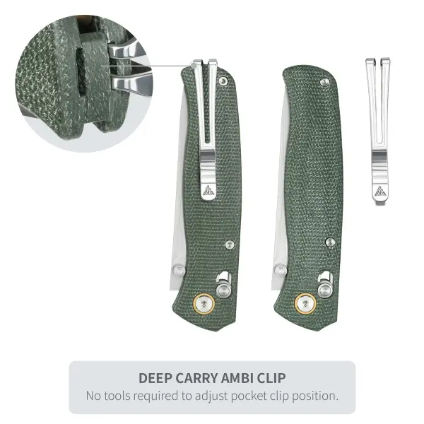 SRM Knives 255L-MG3 Medal Ambi Lock Folder Micarta Griff 140Cr Laminatstahl