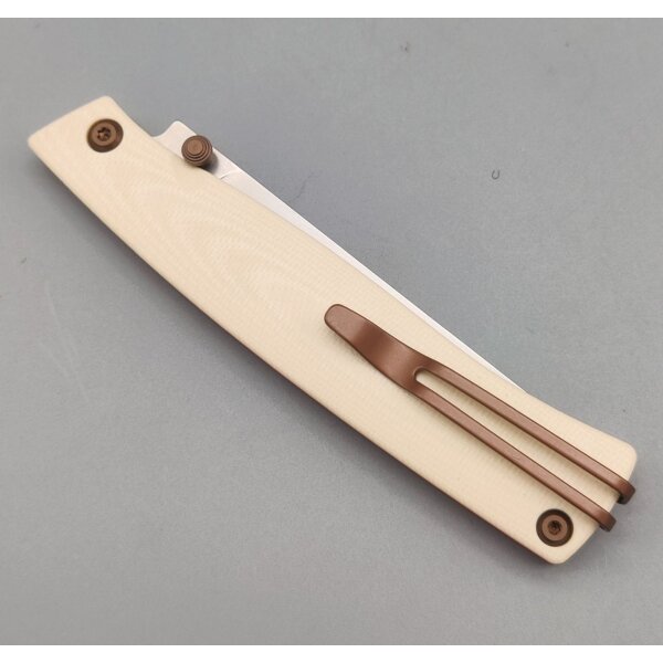 Sanrenmu 311L-GM  Slipjoint 12C27 Stahl Taschenmesser G10 Griff Weiß-Rot