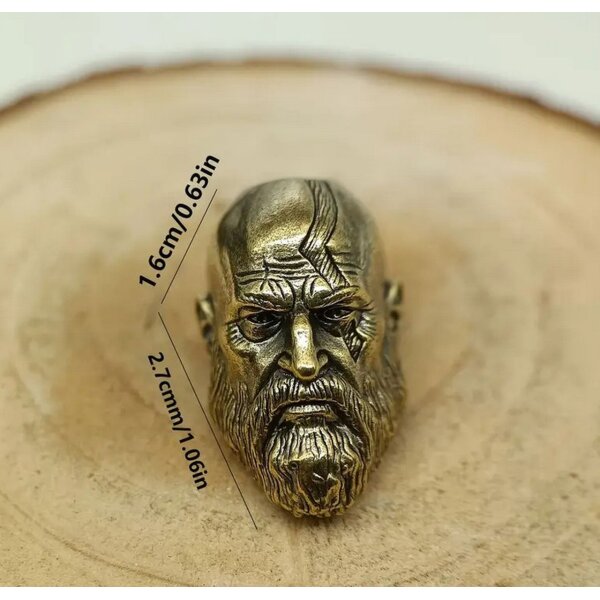 Bead Anhänger Gott des Krieges Fantasie Fantasy Spiel Schlüsselanhänger aus Messing EDC