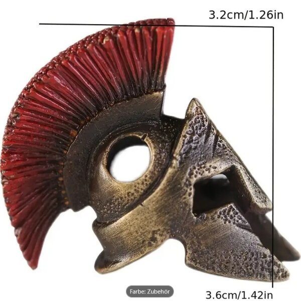 Bead Anhänger Sparta Krieger Helm Held Schlüsselanhänger aus Messing EDC