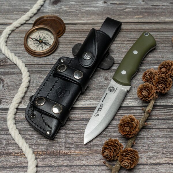 Cudeman Bushcrafter BS9 N690Co G10 Grün inkl. Lederscheide