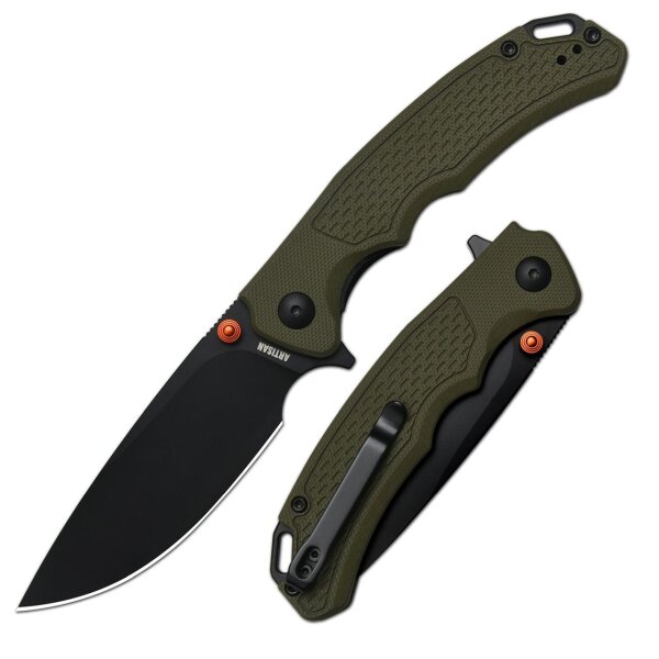 Artisan Cutlery ARTC1702M-BGN Tradition V2 AR-RPM9 Stahl schwarze Klinge Green Grün G10