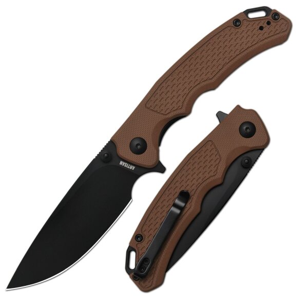 Artisan Cutlery ARTC1702M-BBN Tradition V2 AR-RPM9 Stahl schwarze Klinge Brown Braun G10